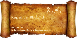 Kapalla Abád névjegykártya